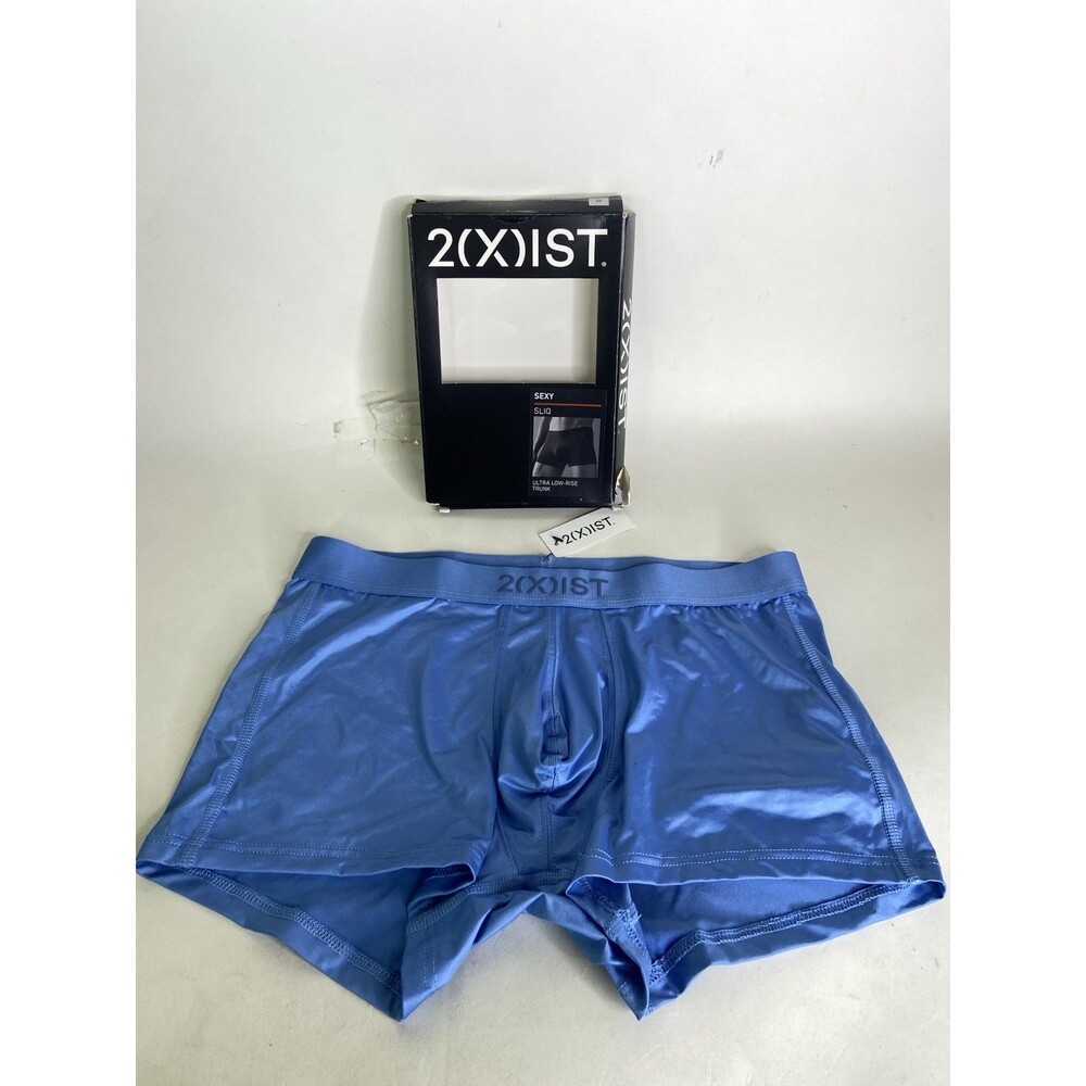2xist Sexy Sliq Ultra Low Rise Trunk Boxer Lichen Blue Mens Size S
